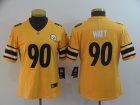 Woman Pittsburgh Steelers #90 T.J. Watt Gold Inverted Legend Limited Jersey