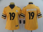 Women Pittsburgh Steelers #19 JuJu Smith-Schuster Gold Inverted Legend Limited Jersey