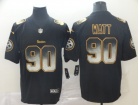 Pittsburgh Steelers #90 T.J. WattBlack Arch Smoke Vapor Limited Jersey