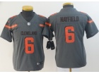 Youth Cleveland Browns #6 Baker Mayfield Gridiron Gray Inverted Legende Limited Jersey