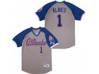 Atlanta Braves #1 Ozzie Albies Grey Cooperstown Collection Jersey