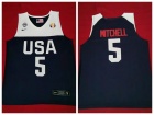 Team USA #5 Donovan Mitchell Blue 2019 World Cup Basketball Jerseys