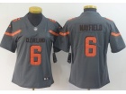 Woman Cleveland Browns #6 Baker Mayfield Gridiron Gray Inverted Legende Limited Jersey