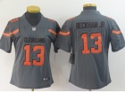 Woman Cleveland Browns #13 Odell Beckham Jr Gray Inverted Legend Limited Jersey