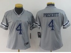 Woman Dallas Cowboys #4 Dak Prescott Gray Inverted Legende Limited Jersey