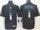 Carolina Panthers #1 Cam Newton Black Arch Smoke Vapor Limited Jersey