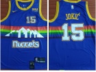 Nike Denver Nuggets #15 Nikola Jokic Blue Throwback Jersey