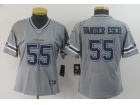 Woman Dallas Cowboys #55 Leighton Vander Esch Gray Inverted Legende Limited Jersey