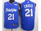 Nike Philadelphia 76ers #21 Joel Embiid Blue 2019 Blue Jersey