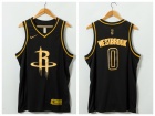 Nike Houston Rockets #0 Russell Westbrook Black Golden Basketball Jersey