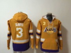 Los Angeles Lakers #3 Anthony Davis Yellow Basketball Hoodies