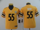 Youth Pittsburgh Steelers #55 Devin Bush Gold Inverted Legende Limited Jersey