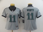 Women Philadelphia Eagles #11 Carson Wentz Gray Inverted Legend Limited Jersey