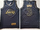 Nike Los Angeles Lakers #3 Anthony Davis Black Gold Jersey