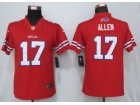 Woman Buffalo Bills #17 Josh Allen Red Color Rush Limited Jersey