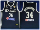 Hellas Greece Team #34 Giannis Antetokounmpo Navy Blue Basketball Jersey