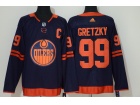 Adidas Edmonton Oilers #99 Wayne Gretzky Blue 50th Anniversary Jersey