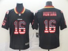 San Francisco 49ers #16 Joe Montana  Black USA Flag Vapor Limited Jersey