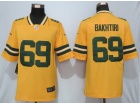 Green Bay Packers #69 David Bakhtiari Yellow Inverted Legend Limited Jersey