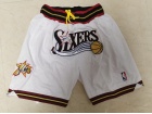 Philadelphia 76ers White Throwback Just-don Shorts