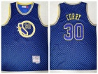 Golden State Warriors #30 Stephen Curry Checkerboard Blue Mitchell & Ness Jersey