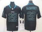 Carolina Panthers #22 Christian Mccaffrey Black Lights Out Vapor Limited Jersey