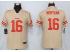 Women San Francisco 49ers #16 Joe Montana Yellow Inverted Legend Limited Jersey