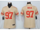 Women San Francisco 49ers #97 Nick Bosa  Yellow Inverted Legend Limited Jersey