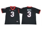 Georgia Bulldogs #3 WHITE Black Jersey