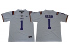 LSU Tigers #1 Kristian Fulton White Limited Jersey