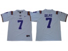 LSU Tigers #7 Grant Delpit White Limited Jersey