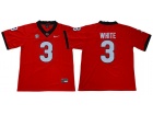 Georgia Bulldogs #3 WHITE Red Jersey