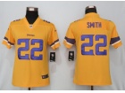 Woman Minnesota Vikings #22 Harrison Smith Yellow Inverted Legend Limited Jersey