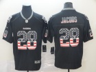 Oakland Raiders #28 Josh Jacobs Black USA Flag Vapor Limited Jersey