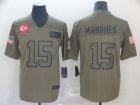 Kansas City Chiefs #15 Patrick Mahomes 2019 Olive Salute to Service Limited Jersey