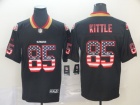 San Francisco 49ers #85 George Kittle Black USA Flag Vapor Limited Jersey