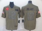 New England Patriots #12 Tom Brady 2019 Olive Salute to Service Limited Jersey