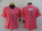 Woman New Orleans Saints #9 Drew Brees Pink Vapor Limited Jersey