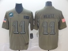 Philadelphia Eagles #11 Carson Wentz 2019 Olive Salute to Service Limited Jersey