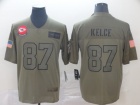 Kansas City Chiefs #87 Travis Kelce 2019 Olive Salute to Service Limited Jersey