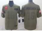 San Francisco 49ers #16 Joe Montana 2019 Olive Salute to Service Limited Jersey