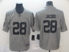 Oakland Raiders #28 Josh Jacobs Gray Gridiron Limited Jersey