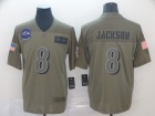 Baltimore Ravens #8 Lamar Jackson  2019 Olive Salute to Service Limited Jersey