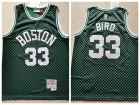 Boston Celtics #33 Larry Bird Green Checkerboard Mitchell & Ness Jersey