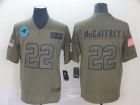 Carolina Panthers #22 Christian Mccaffrey 2019 Olive Salute to Service Limited Jersey