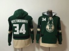 Milwaukee Bucks #34 Giannis Antetokounmpo Green Basketball Hoodie