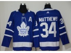 Adidas Toronto Maple #34 Auston Matthews Blue with A Patch Jersey