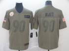 Pittsburgh Steelers #90 T.J. Watt 2019 Olive Salute to Service Limited Jersey