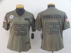 Woman Dallas Cowboys #55 Leighton Vander Esch 2019 Olive Salute to Service Limited Jersey