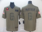 Cleveland Browns #6 Baker Mayfield 2019 Olive Salute to Service Limited Jersey